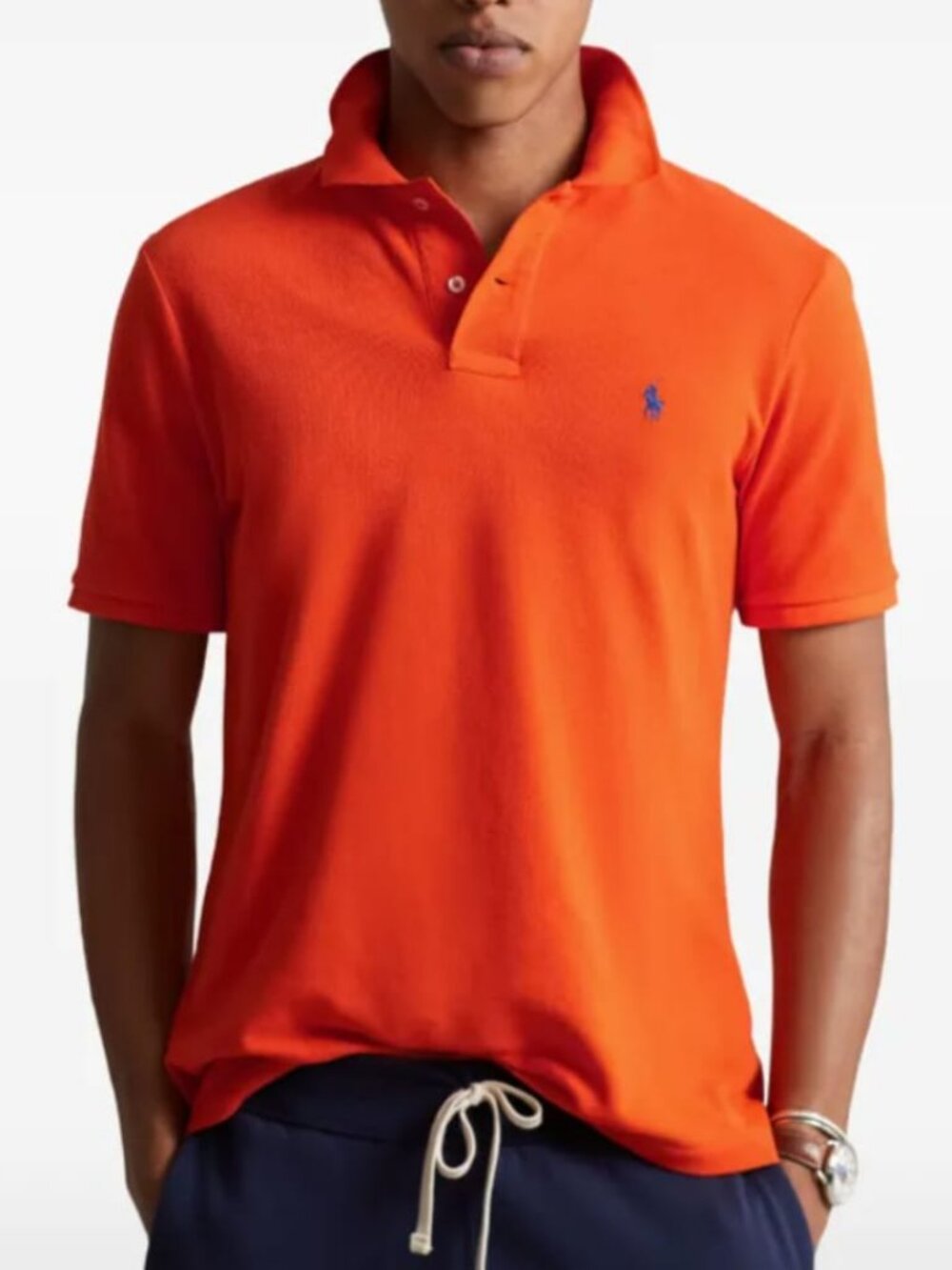 Polo Ralph Lauren Orange Custom Slim Fit Pique Polo Shirt Men's M